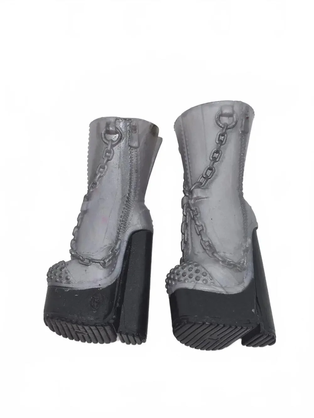 LOL Surprise OMG Melrose Doll Replacement Shoes Silver Metallic Platform Boots